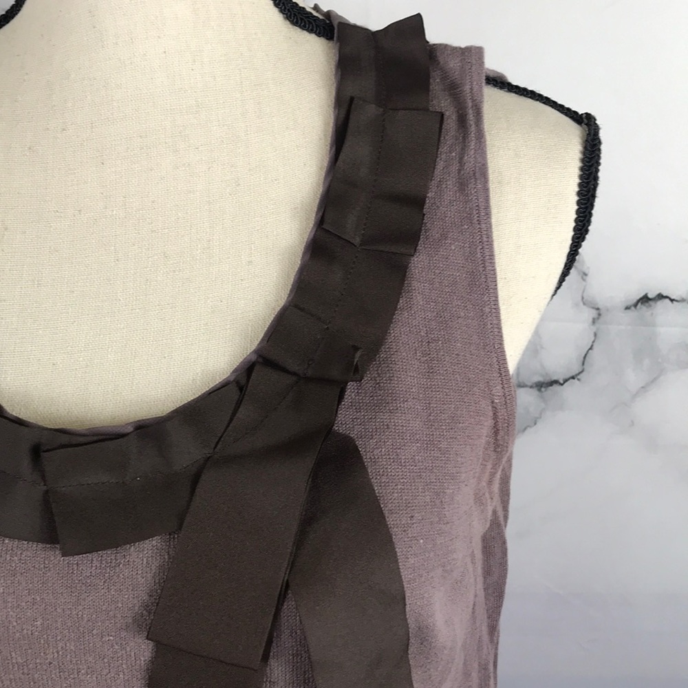 🎁 LOFT linen ribbon neckline top size Medium - Picture 2 of 7